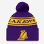 TOPI BASKET NEW ERA NBA Draft Los Angeles Lakers Pom Knit Beanie