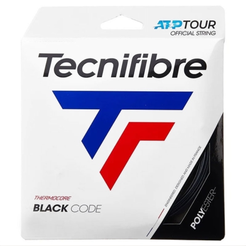 PERALATAN TENNIS TECNIFIBRE TENNIS STRING BLACK CODE 1.24