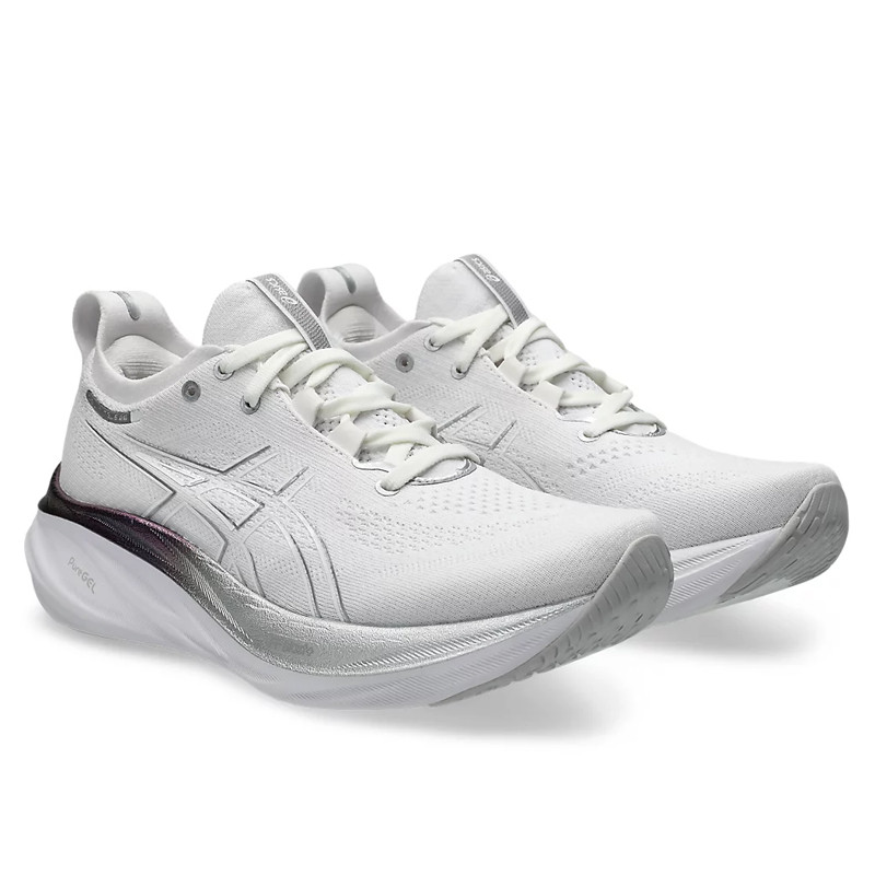 Jual Sepatu Lari Wanita Asics Wmns Gel-Nimbus 26 Platinum Pure Silver Original 1012B720-100 - hoopspoint.com