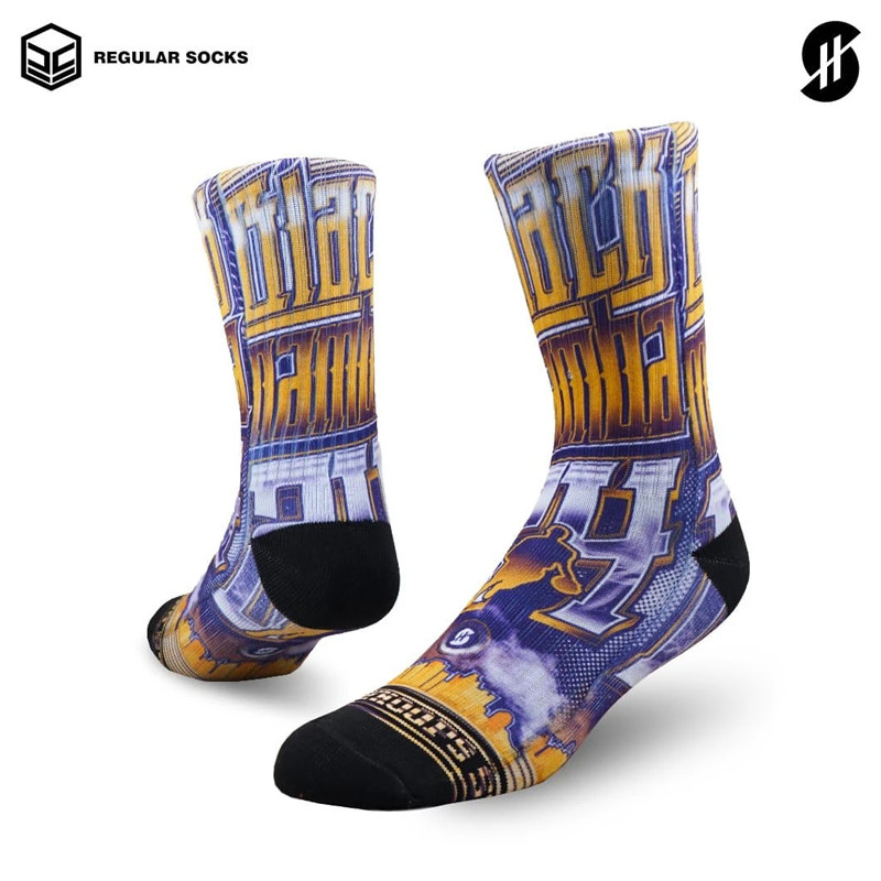 KAOS KAKI BASKET STAY HOOPS Black Mamba Tribute to Kobe Socks