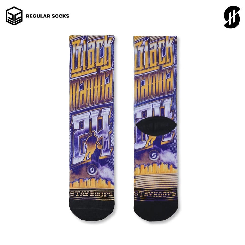 KAOS KAKI BASKET STAY HOOPS Black Mamba Tribute to Kobe Socks
