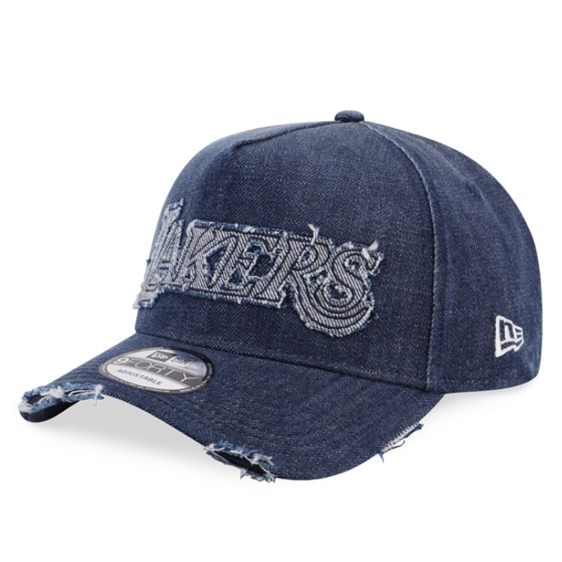 Topi Sneakers New Era 9forty A-frame Nba Los Angeles Lakers Denim Cap Denim