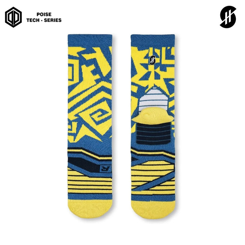 KAOS KAKI BASKET STAY HOOPS Vitate Yellow Poise Tech-Series Socks