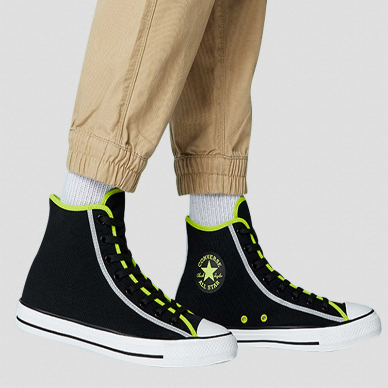 Sepatu Sneakers Converse Chuck Taylor All Star Street Utility Reflective  Black Lime