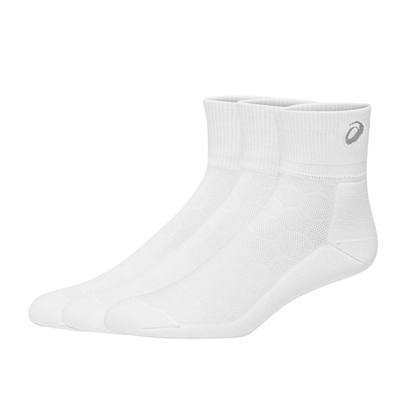 Kaos Kaki Sneakers Asics Unisex Easy Quarter 3P Socks White Original 3023A026101