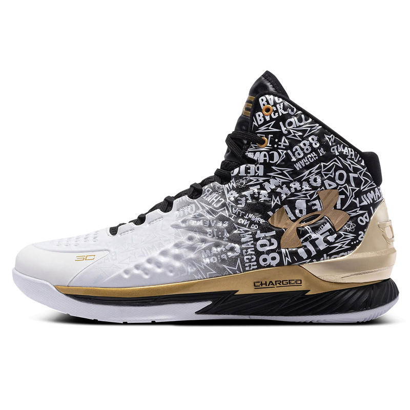 Sepatu Basket Under Armour Curry 1 Mvp Black Gold