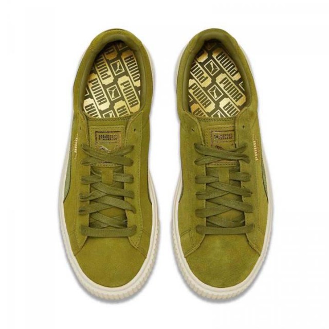 Suede Platform Mono Satin Olive Branch-W foto 2