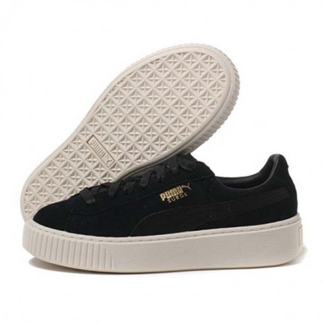 Suede Platform Mono Satin Puma Black-Whi foto 2