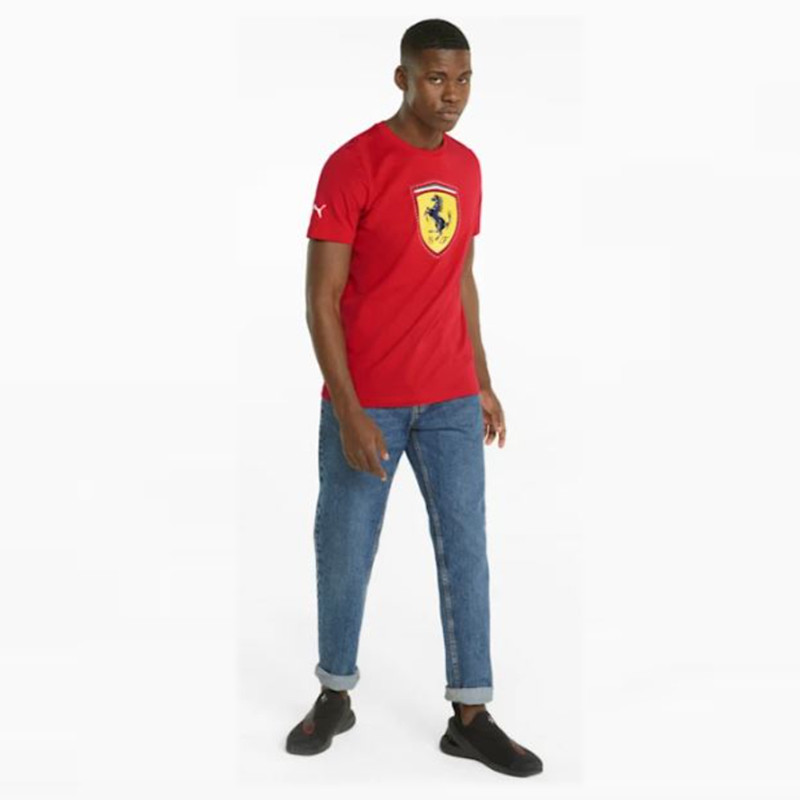 BAJU TRAINING PUMA Scuderia Ferrari Race Colored Big Shield Tee