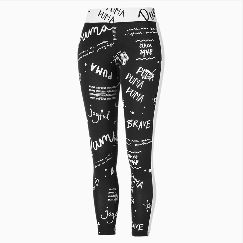 Celana Training Puma Wmns Classics T7 Aop Leggings Black