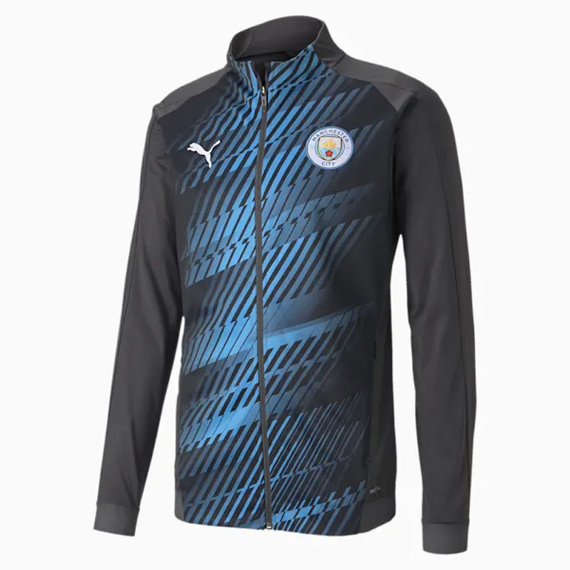 Baju Football Puma Manchester City Club Stadium League Jacket Asphalt Light  Blue