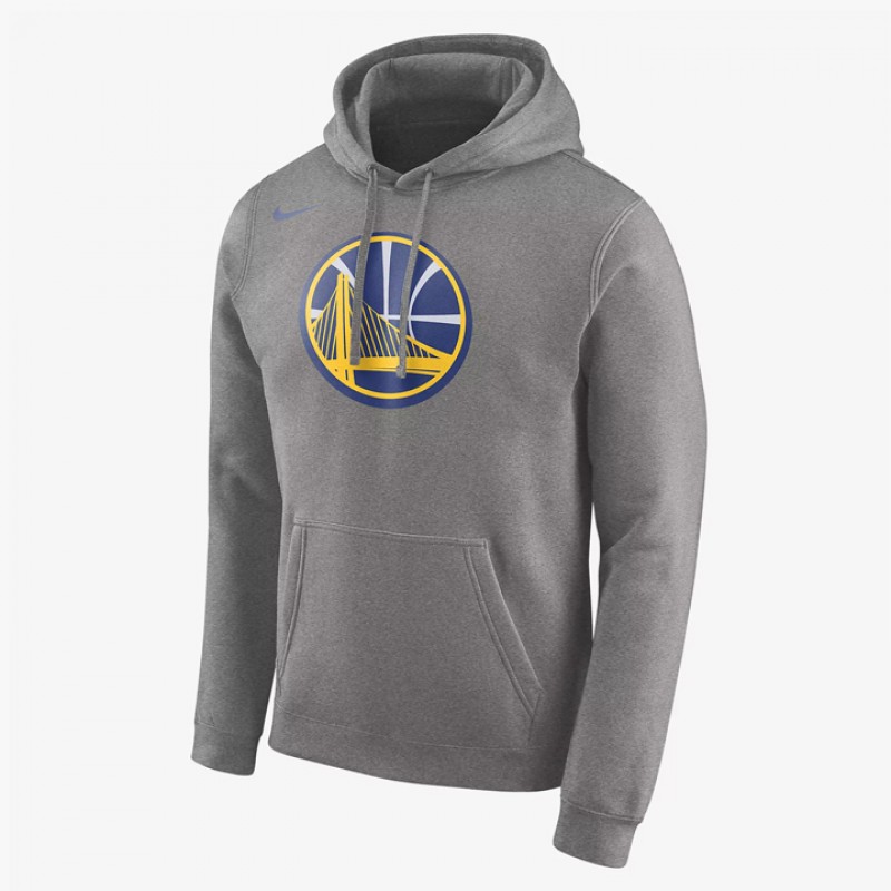 Baju Basket Nike Golden State Warriors Fleece Nba Hoodie Grey