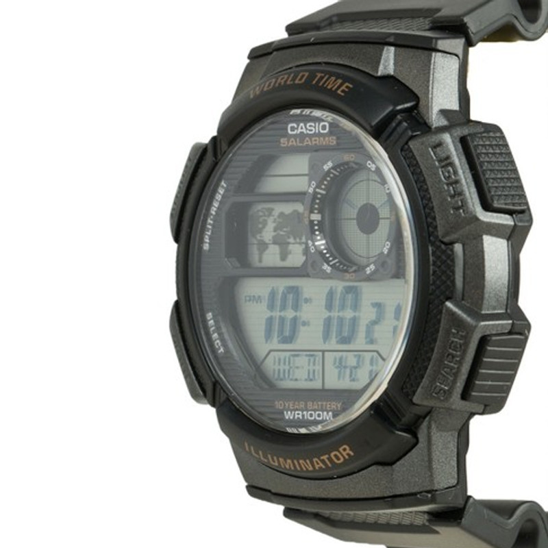 JAM TANGAN  CASIO  Water Resistance 100M Black Resin Band