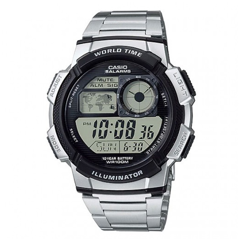 JAM TANGAN  CASIO Digital Dial Stainless Steel Band