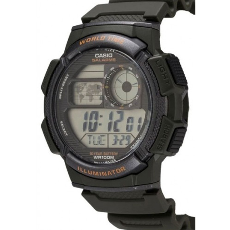 JAM TANGAN  CASIO Water Resistance 100m Black Resin Band