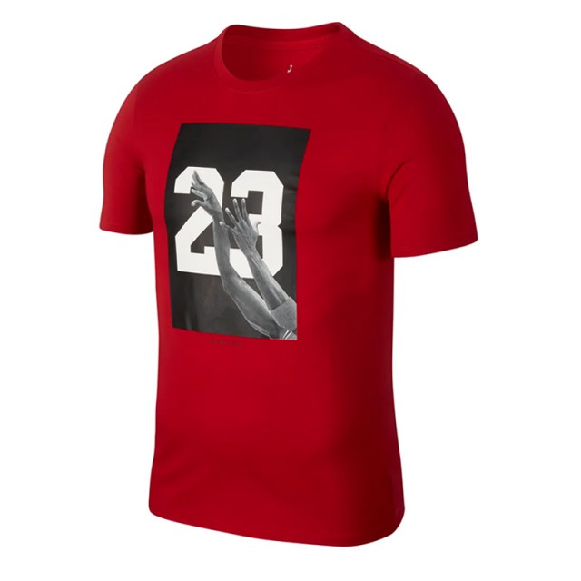 Baju Basket Nike Jordan Ho 4 Short Sleeved Graphic Tee Red