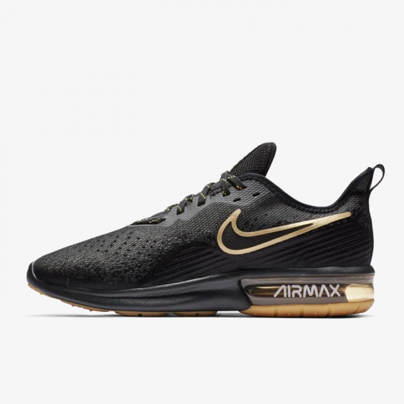 Sepatu Sneakers Nike Air Max Sequent 4 Black Gold