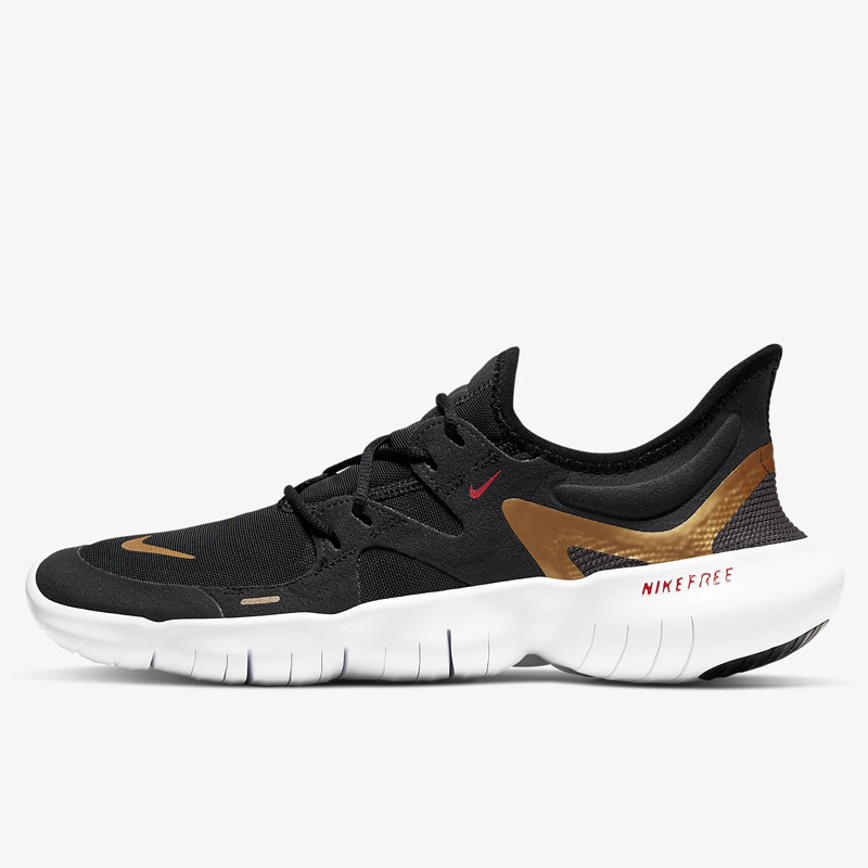 Sepatu Lari Nike Wmns Free Rn Black Metallic Gold
