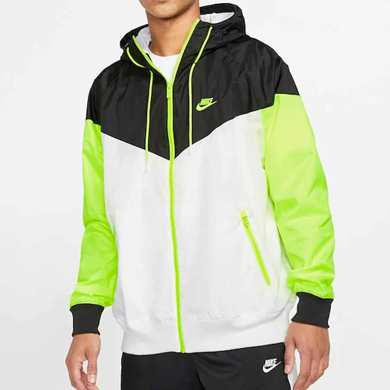 Baju Lari Nike Sportswear Windrunner Hooded Jacket Black Volt