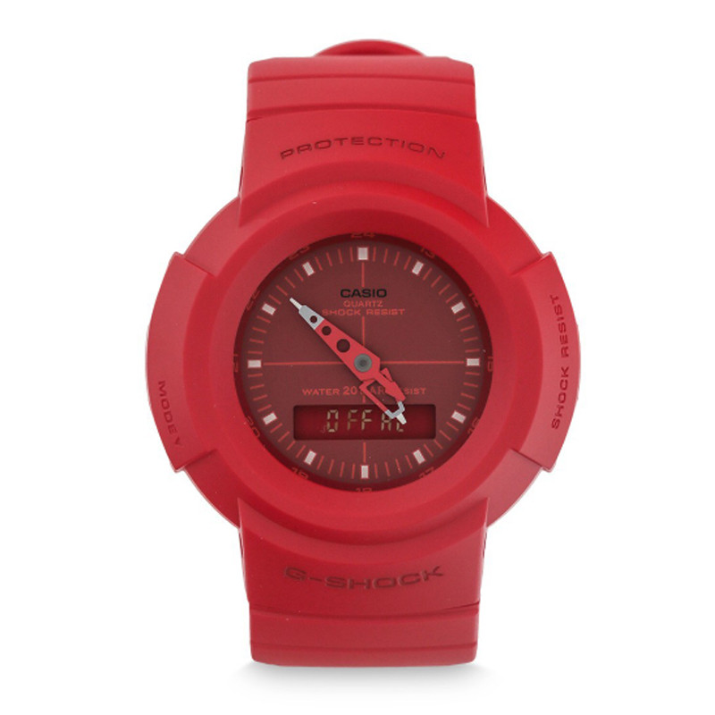 JAM TANGAN  CASIO G-shock Red Digital Analog Dial Red Resin Strap