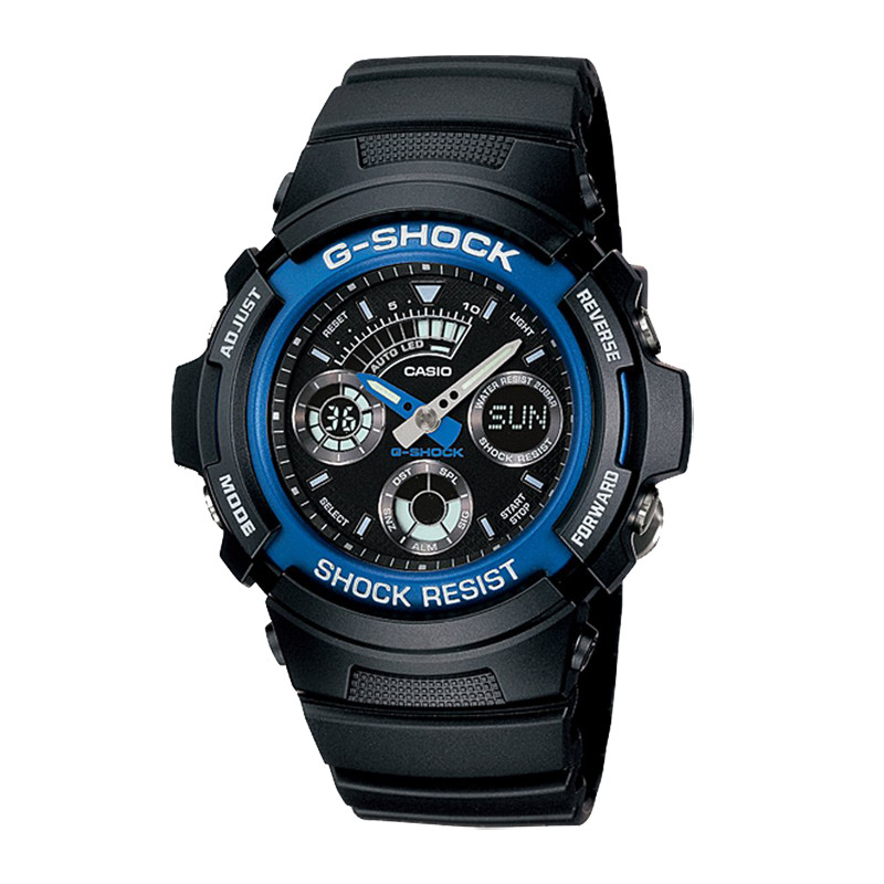 JAM TANGAN  CASIO G-shock Digital Analog Dial Black Resin Strap