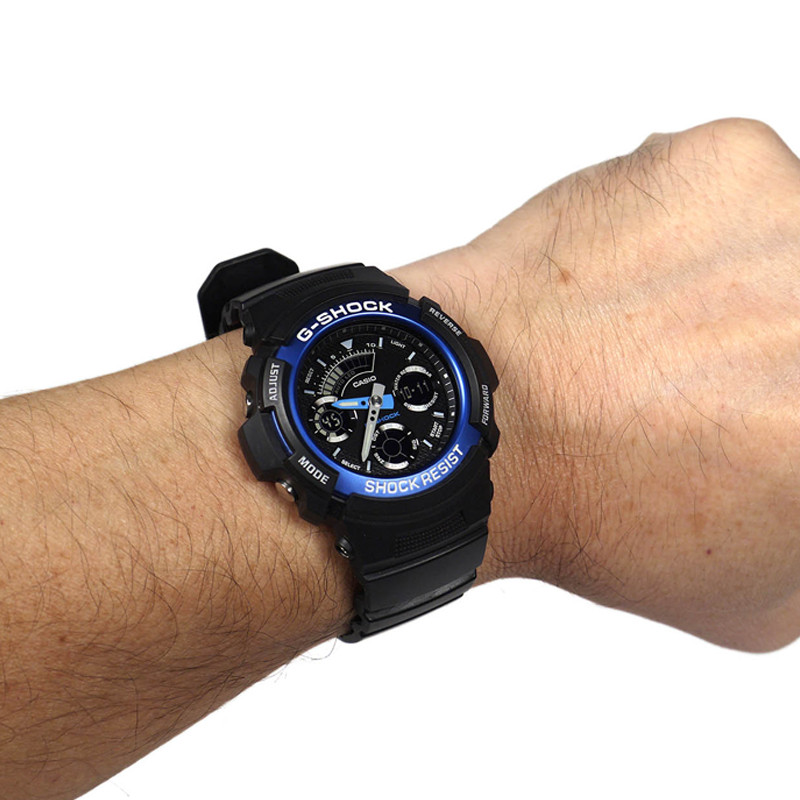 JAM TANGAN  CASIO G-shock Digital Analog Dial Black Resin Strap