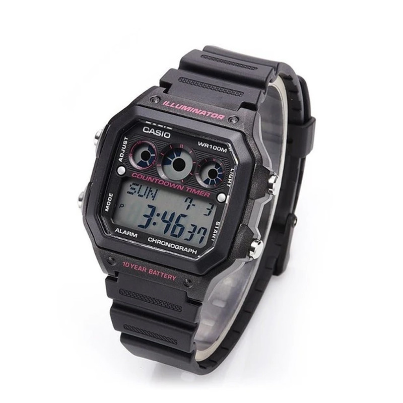 JAM TANGAN  CASIO Water Resistant 100M Resin Band