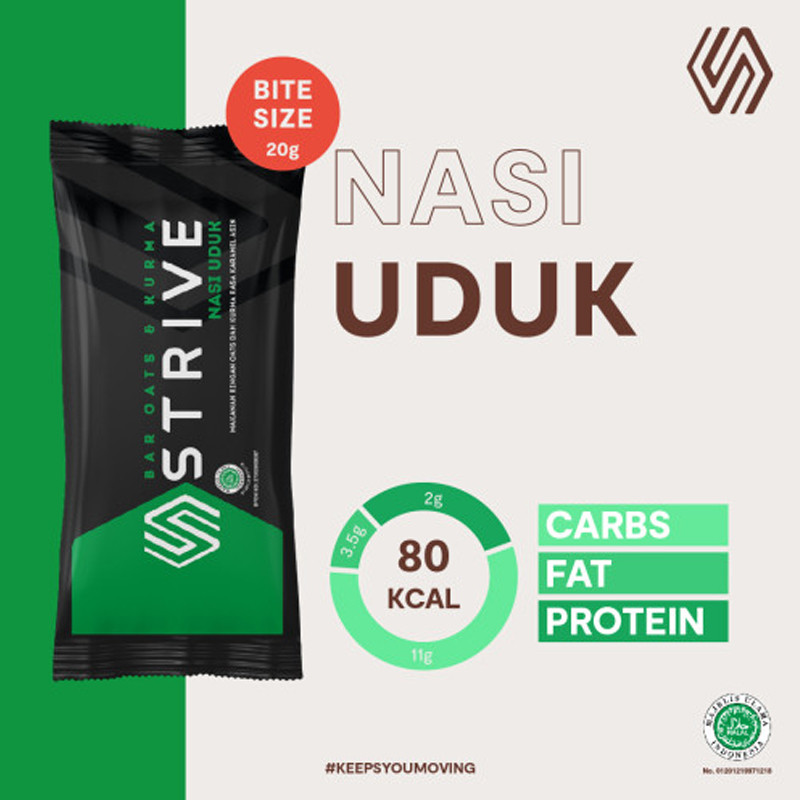 SUPLEMEN LARI STRIVE Energy Bar BITE SIZE NASI UDUK