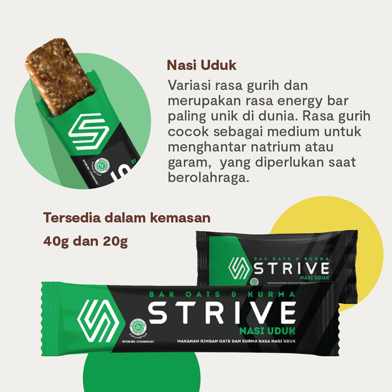SUPLEMEN LARI STRIVE Energy Bar BITE SIZE NASI UDUK
