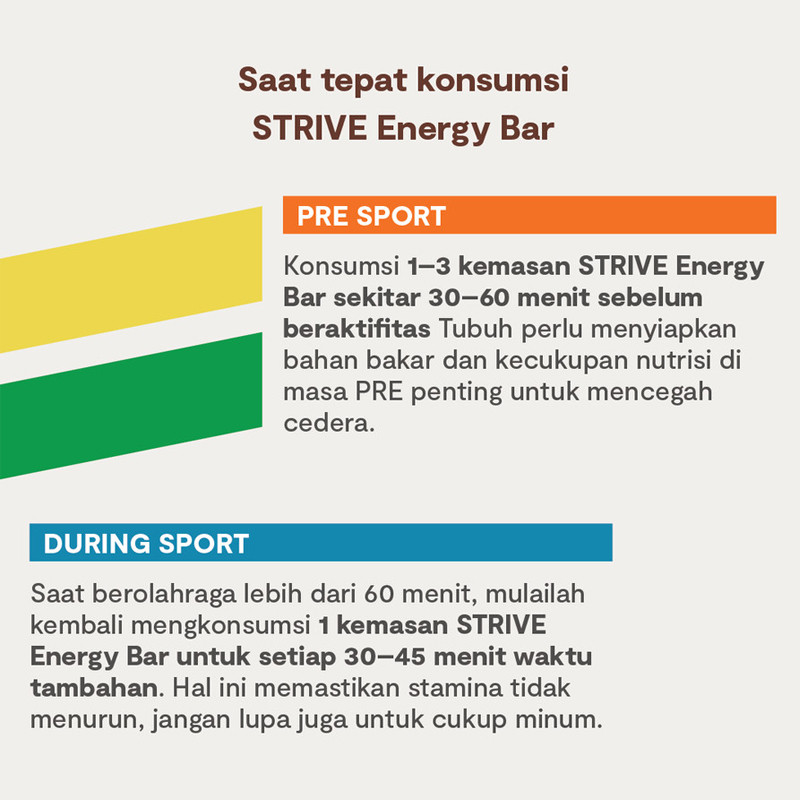 SUPLEMEN LARI STRIVE Energy Bar BITE SIZE NASI UDUK