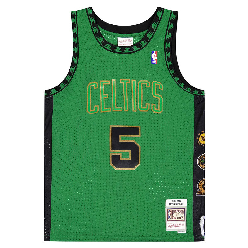 BAJU BASKET MITCHELL N NESS Boston Celtics Kevin Garnett Hall Of Fame Swingman Jersey