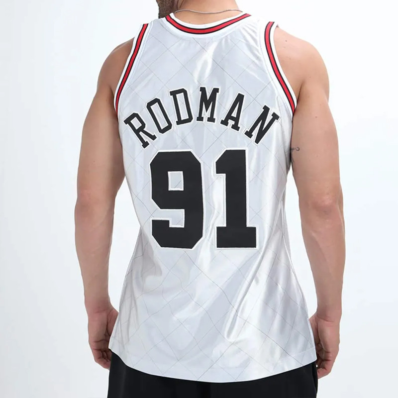 BAJU BASKET MITCHELL N NESS 75th Platinum Swingman Dennis Rodman Chicago Bulls Jersey