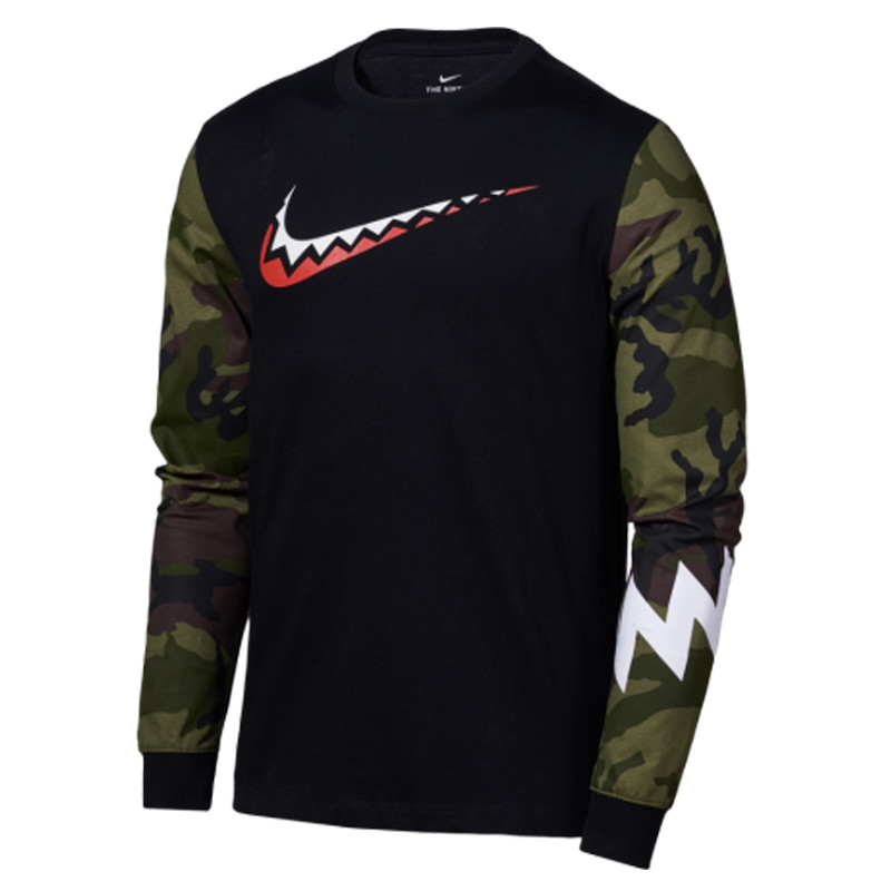 BAJU BASKET NIKE Basketball Camo Long-Sleeve Top
