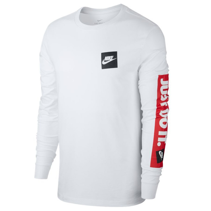 Jual BAJU SNEAKERS Pria NIKE Just Do It Long Sleeve Tee White