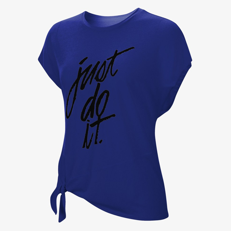 BAJU SNEAKERS NIKE Wmns Dry Side Tie Short Sleeves Top