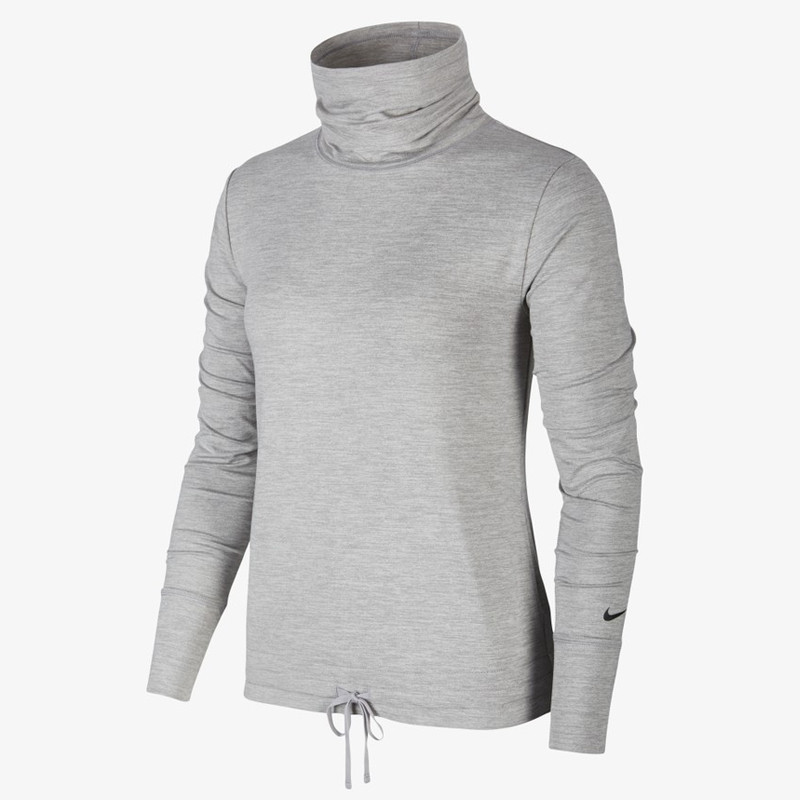 Jual BAJU TRAINING Wanita NIKE Wmns Funnel-Neck Yoga Top Grey