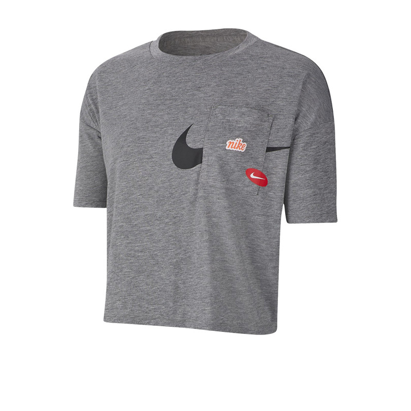 Baju Training Nike Wmns Icon Clash Short Sleeve Tee Grey
