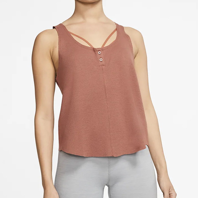 nike women's yoga luxe henley tank