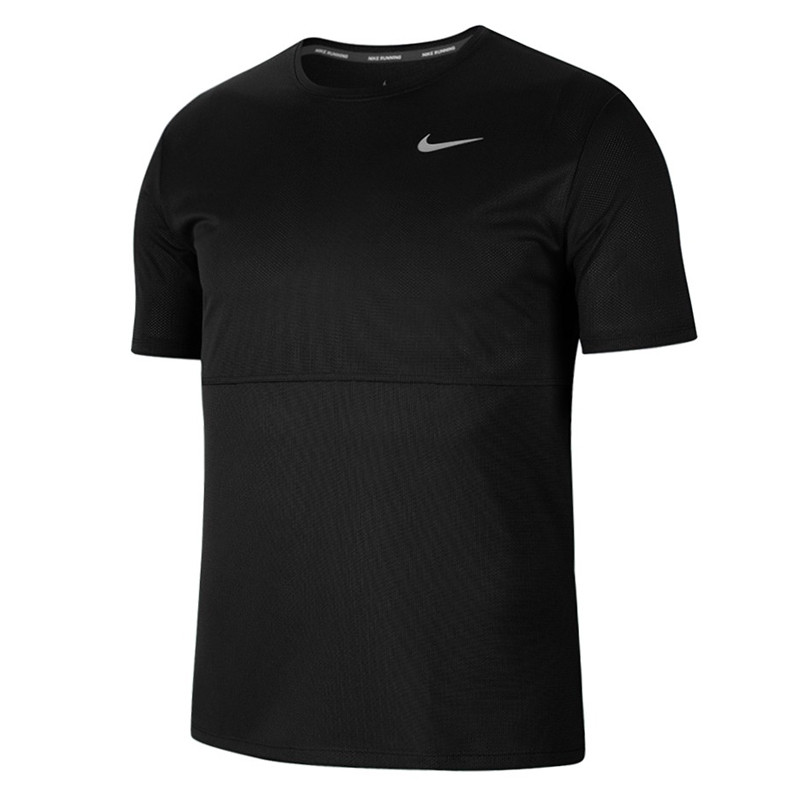 Jual BAJU LARI Pria NIKE Breathe Run Short Sleeve Tee Black Original Termurah di Indonesia Ncrsport