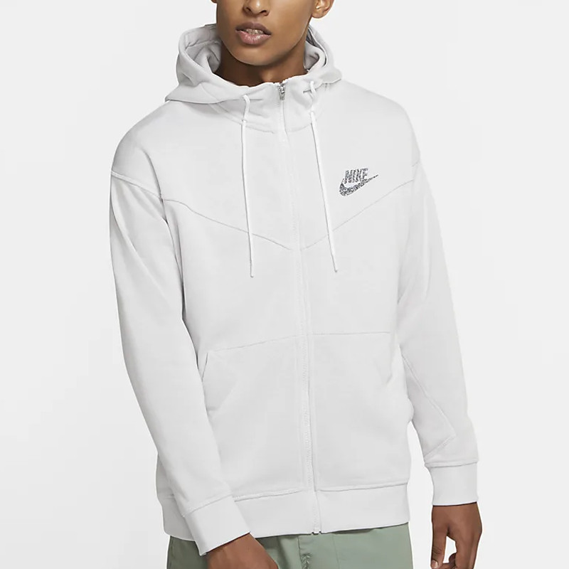 Baju Sneakers Nike Sportswear Hoodie Fz Ft Pure Platinum