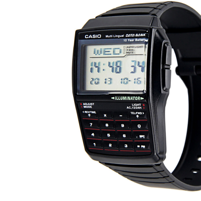 JAM TANGAN  CASIO Data Bank Digital Black Resin Strap