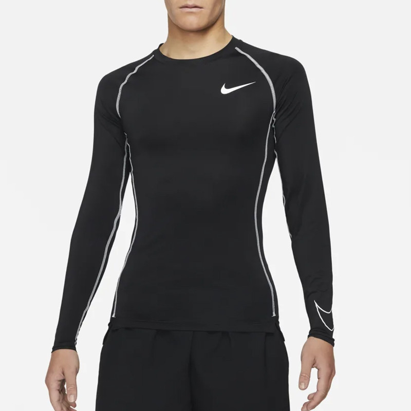 Baju Training Nike Dri fit Tight Top Long Sleeve Black