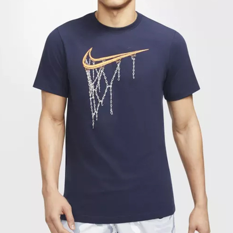 Baju Basket Nike Dri-fit Fran Swoosh Tee Navy - Main Image