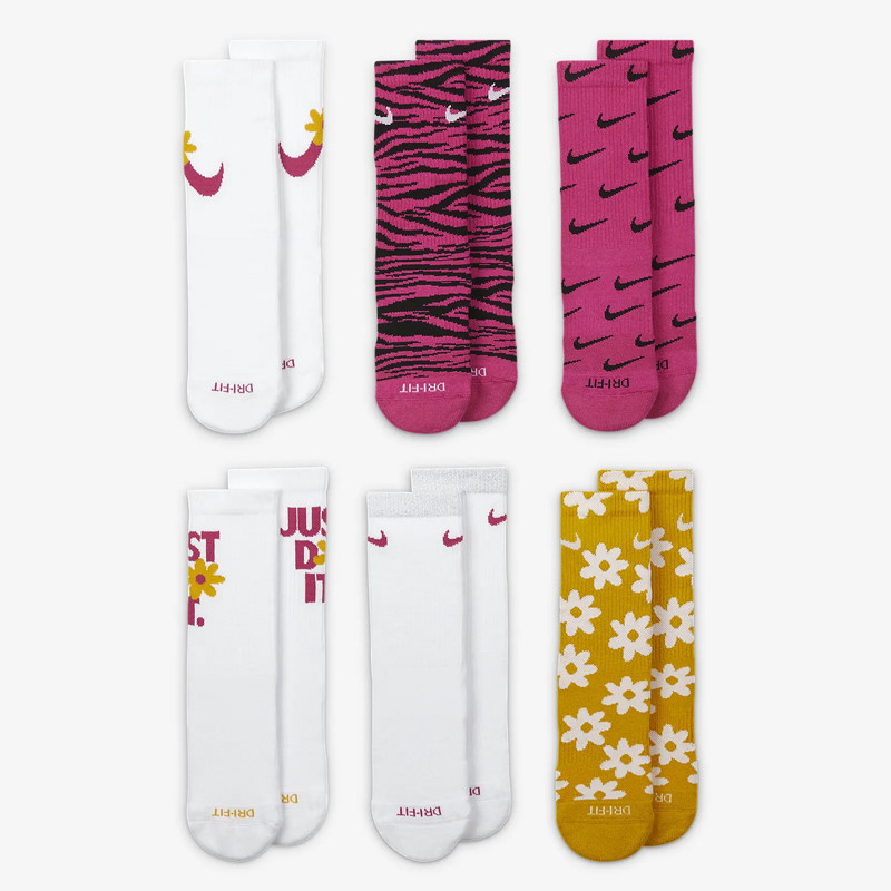 KAOS KAKI SNEAKERS NIKE 6PK Everyday Plus Cushioned Kids Crew Socks