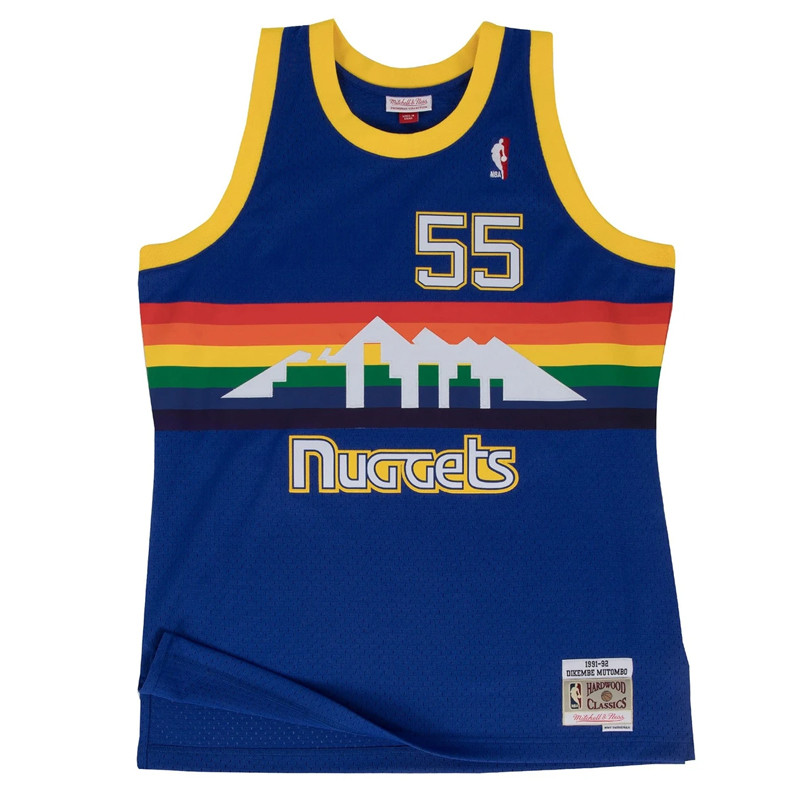 BAJU BASKET MITCHELL N NESS Denver Nuggets 1991-92 Dikembe Mutombo Swingman Jersey