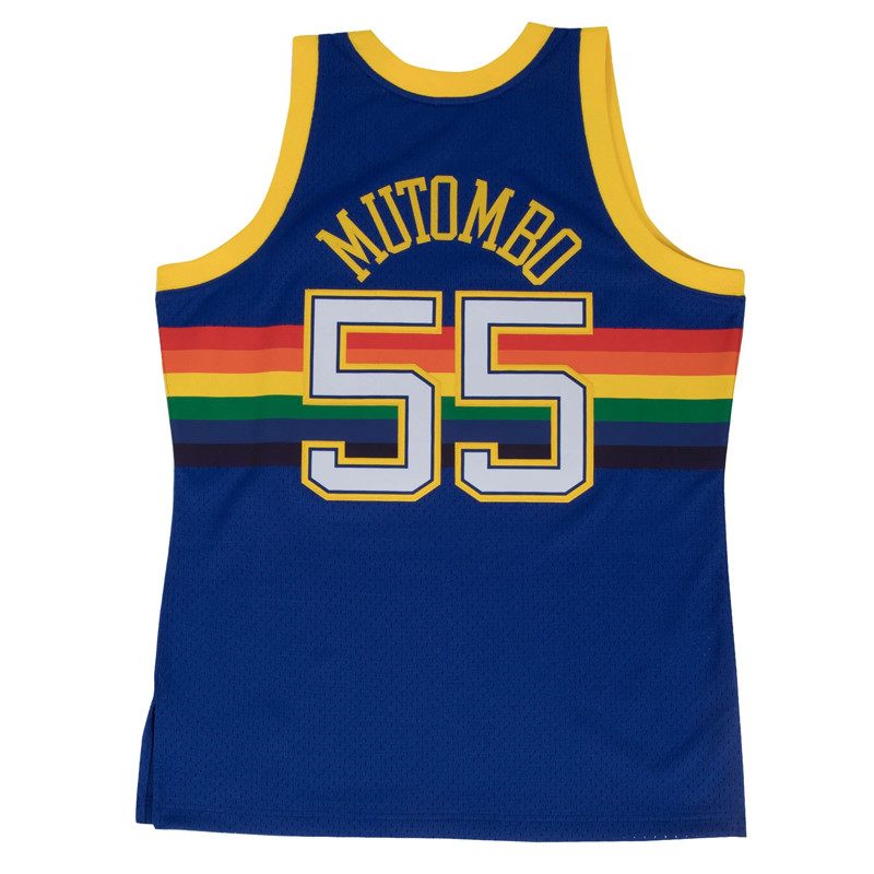 BAJU BASKET MITCHELL N NESS Denver Nuggets 1991-92 Dikembe Mutombo Swingman Jersey