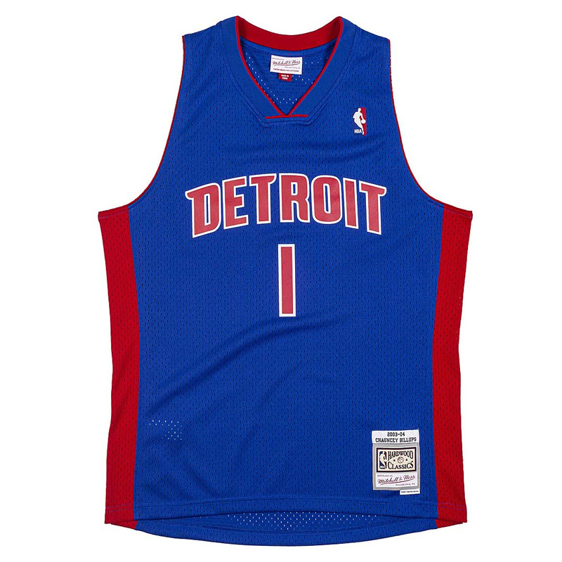 BAJU BASKET MITCHELL N NESS SWINGMAN JERSEY DETROIT PISTONS CHAUNCEY BILLUPS