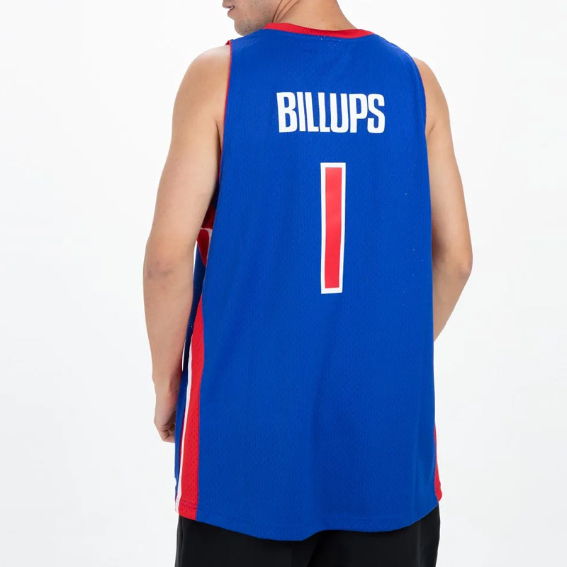 BAJU BASKET MITCHELL N NESS SWINGMAN JERSEY DETROIT PISTONS CHAUNCEY BILLUPS