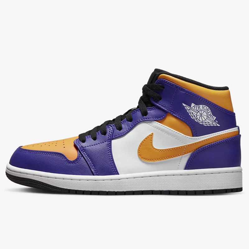 SEPATU SNEAKERS AIR JORDAN AJ 1 Mid Lakers