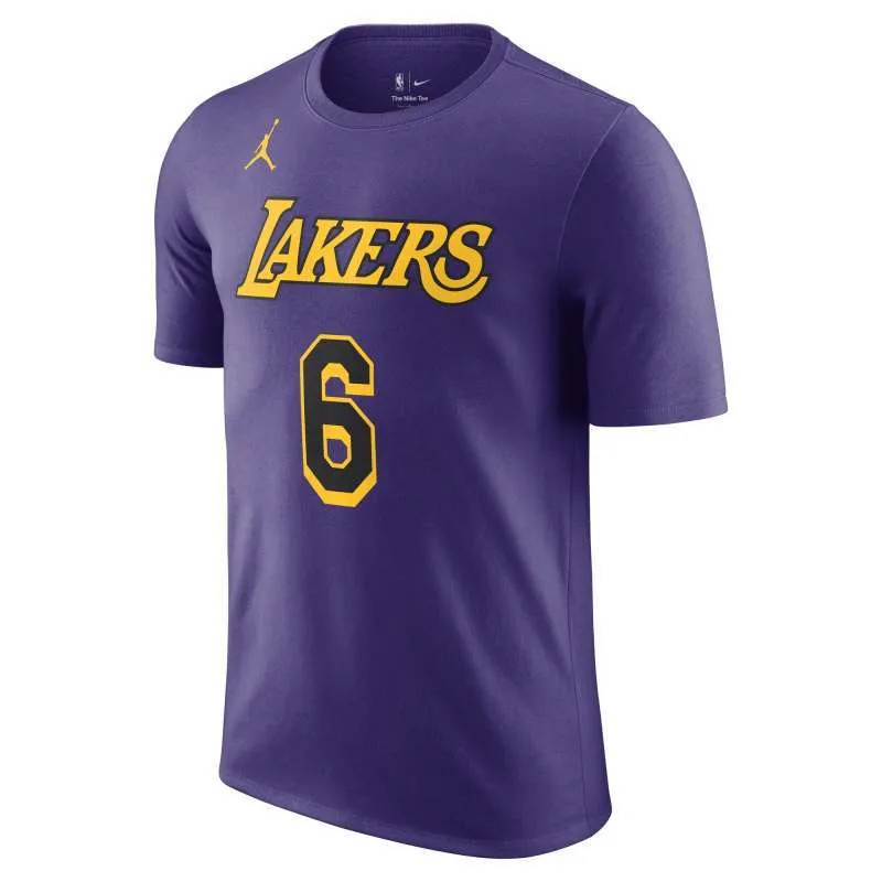 BAJU BASKET AIR JORDAN LeBron James Los Angeles Lakers Statement Edition Tee